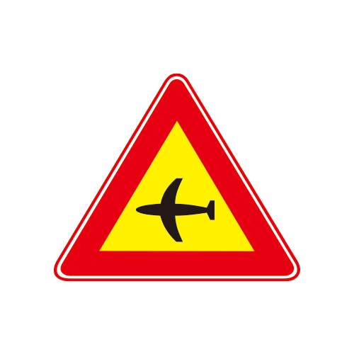 도로교통표지판, 안전표지판, 도로표지판, 교통안전, 교통안전표지판, 교통안전표지/주의표지_124_비행기